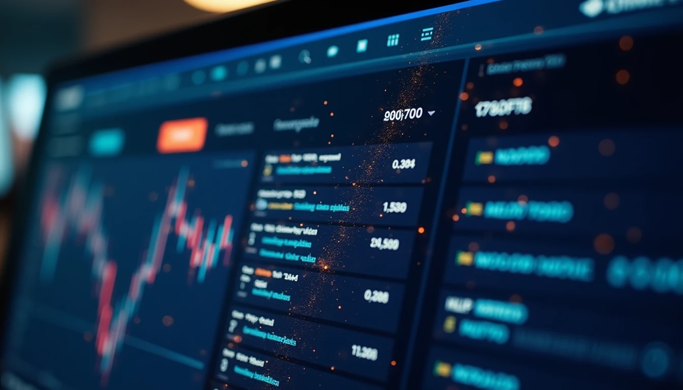 CRM dashboard on a screen with data being populated automatically, glowing particles flowing into the database fields